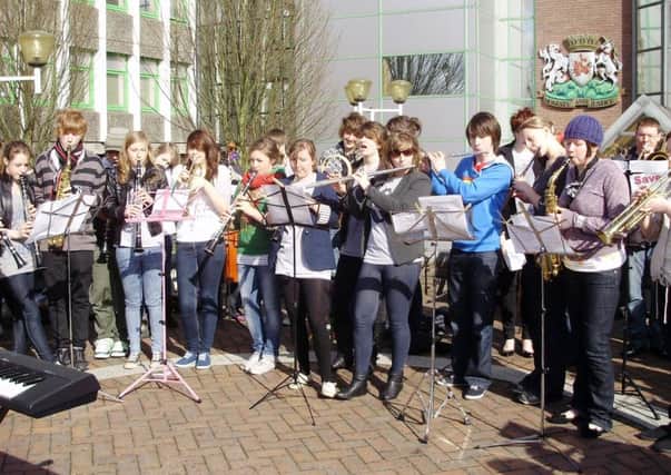 Fife EIS has pledged to campaign against any proposed cut to music tuition in Fife schools. Pictured are young people taking part in a music protest when cuts to music tuition were proposed in 2010.