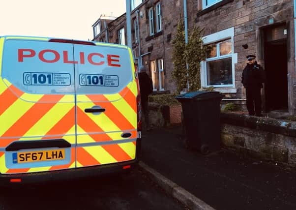 Police remain at the property in Balfour Street in Kirkcaldy this morning.