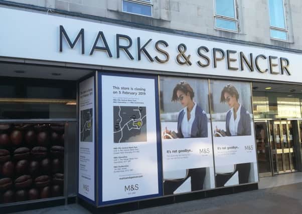 M&S Kirkcaldy High Street - posters in window announce closure date (Pic: Fife Free Press)