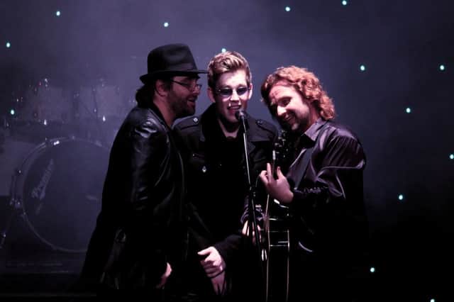 Jive Talkin' perform The Bee Gees at the Alhambra Theatre in Dunfermline on February 2, 2019. The band is fronted by real-life family members Darren, Gary and Jack Simmons making for an unrivalled vocal harmony blend.