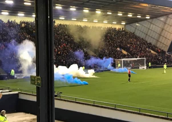 The flares were thrown after Raith's opening goal (Pic: Fife Free Press)