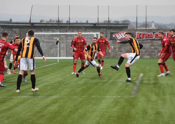 Both East Fife's goals at the weekend were straight from their training ground. Pic by Kenny Mackay.