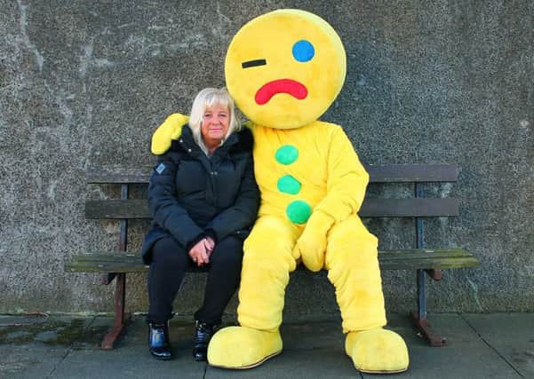Gingerbread CEO Rhona Cunningham and mascot Gingey.