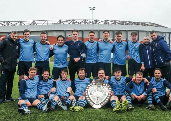 The uni's men's first team won the Queens Park Football Shield last year.