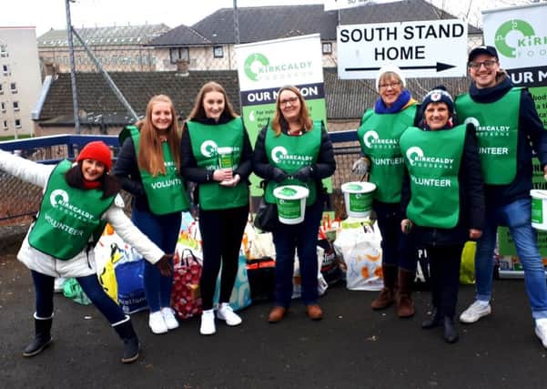 Volunteers from Kirkcaldy Foodbank at the annual Stark's Park collection.