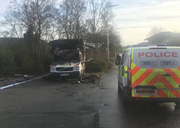 The snack van fire on Hayfield Road. Picture: JPIMedia