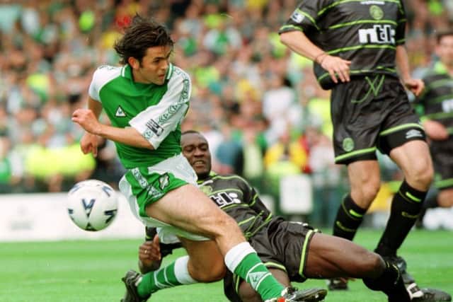 Joined Raith from Millwall for £150,000 in 1997, scoring 13 times in 50 games. Moved to Hibs where he won the First Division title in 1998-99. Went on to win silverware with Hearts and Celtic and earned 25 Scotland caps.