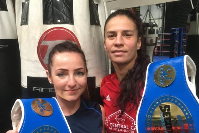 Glenrothes Boxing Club boxers Emma McCulloch and Eftychia Kathopouli