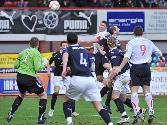 Grany Murray opened the scoring for Raith with a looping header. Pic: Neil Doig