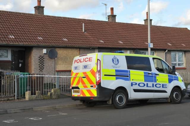A significant police presence in Alison Street in Kirkcaldy as the murder investigation continues. (Pic George McLuskie).