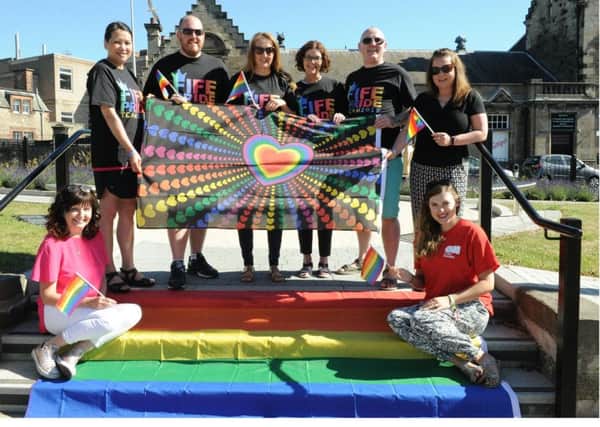 The organisers and volunteers at last year's Fife Pride. More helpers are needed to arrange this year's spectacular in July. Pic: George McLuskie.