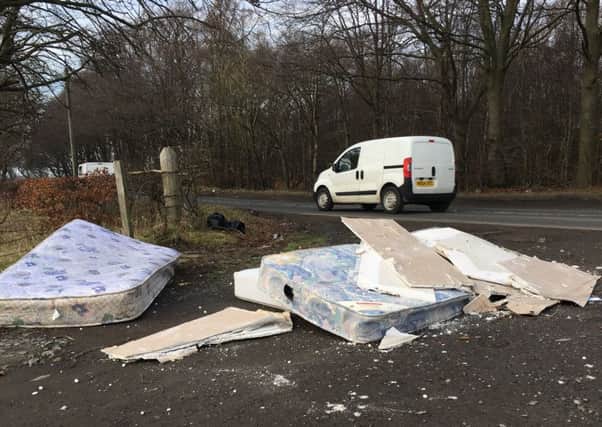 The latest waste dumped at the side of a Fife road.