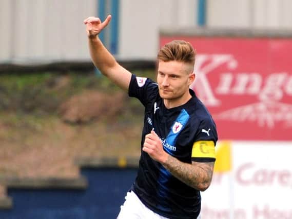 Euan Murray marked his first match as Raith Rovers captain with a goal in Saturday's 4-1 win over Montrose. Pic: Fife Photo Agency