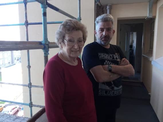 Isabel Thomson and neighbour Gordon Collins