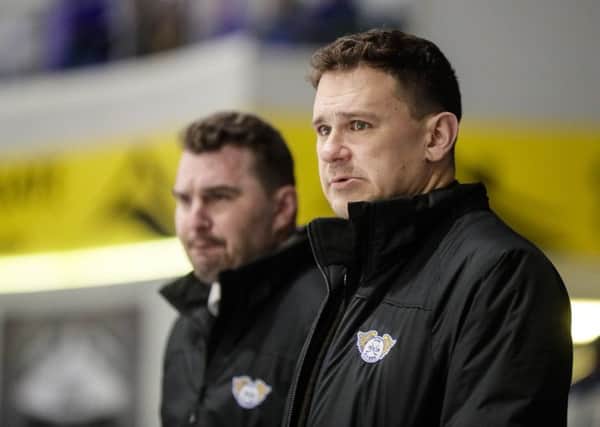 Fife Flyers coaches, Todd Dutiaume and Jeff Hutchins (Pic: Scott Wiggins)