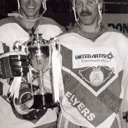 Laurie Boschman & Doug Smail, Fife Flyers, with the Scottish Cup