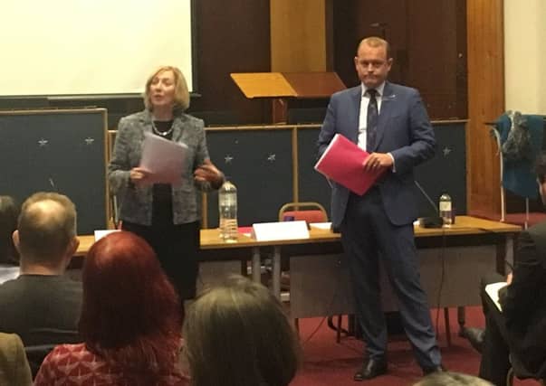 Lesley Laird and Alex Hynes.