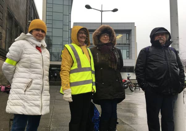 College lecturers on the picketline at Fife College Kirkcaldy for the third one-day strike over pay.