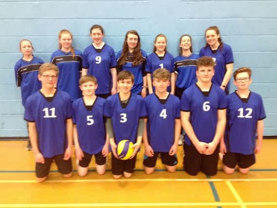 The Kinross High boys and girls squad.