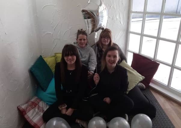Back, from left; Mel Lingwood, manager; Sam Cummins, marketing; front from left: Rosie Dixon and Hannah Roy, kitchen staff and servers.