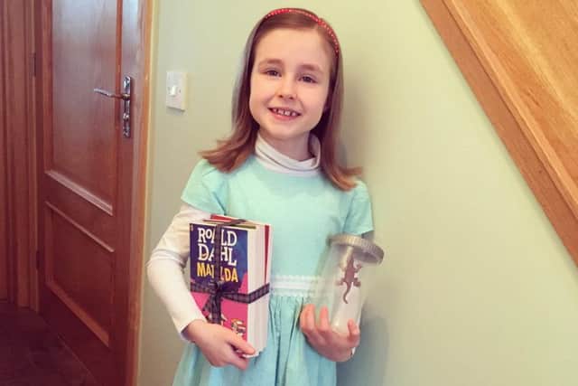 Isobel, age 8, as Roald Dahl's Matilda, Thornton