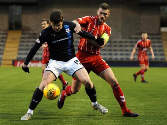Action from Airdrie's previous trip to Stark's Park on December 1, which Raith won 2-0. Pic: Fife Photo Agency