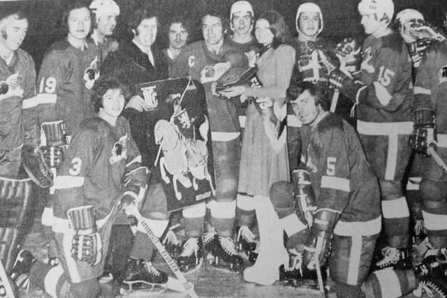 Fife Flyers 1973-74 - the team takes on London Lions in an exhibition game.
