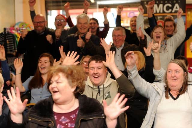 Gallatown residents and volunteers celebrate the good news. Pics by Fife Photo Agency