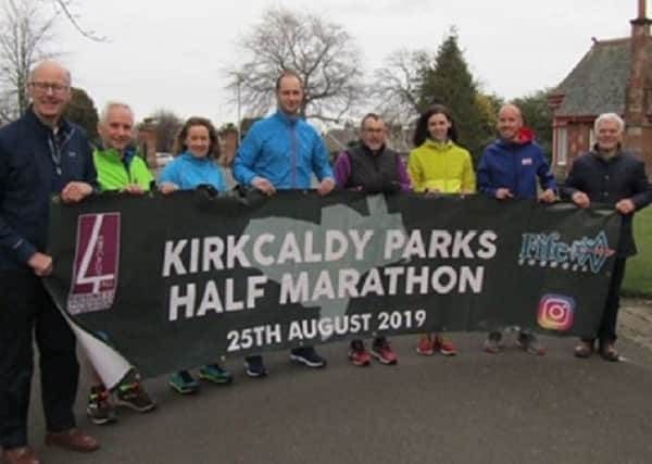 Kirkcaldy Half Marathon - 2019 race event unveils its bnanner in Beveridge Park
