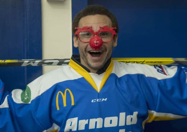 Fife Flyers player Evan Stoflet backs Specsavers' fundraiser for Red Nose Day 2019