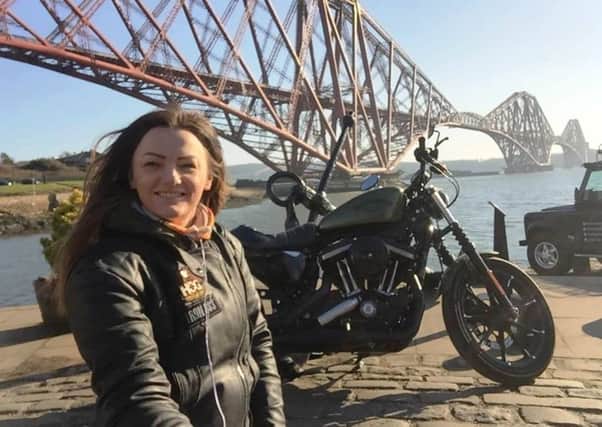 Kirkcaldy woman Cat Aitken who is riding her motorcycle across Europe on a solo trip for charity.