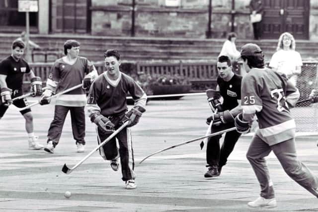 It featured a few well known faces. Among those taking part were Fife Flyers' players Les Millie, while in the background is Bobby Haig.