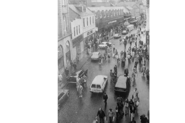 A bird-s eye view this time, showing the corner which leads to the Postings - now renamed the Kirkcaldy Centre.