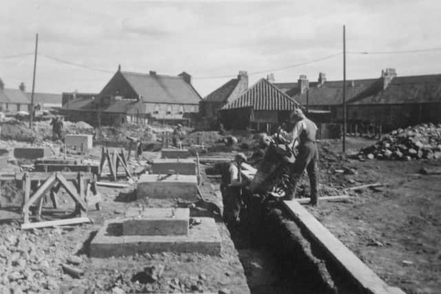 Laying the foundations at the start of the project, which cost around £40,000