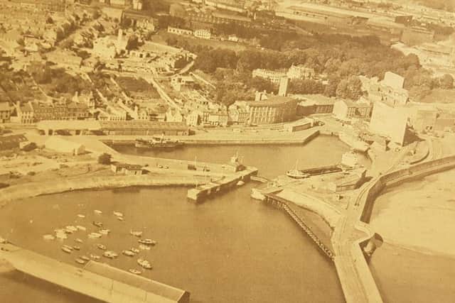 The harbour is clearly visible in this bird's eye view.
