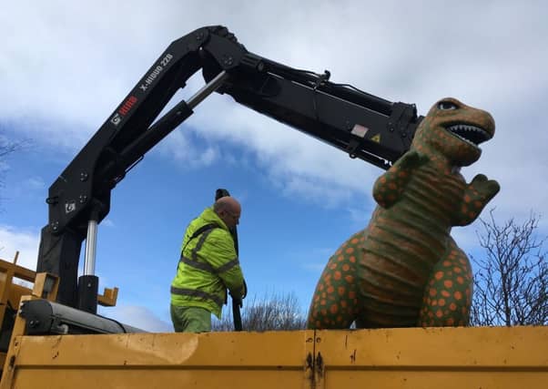 Rexie the dinosaur returns to the delight of local residents.