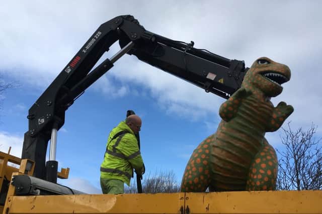 Rexie the dinosaur returns to the delight of local residents.