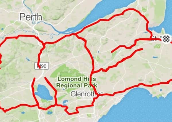 The route takes in a huge chunk of Fife.