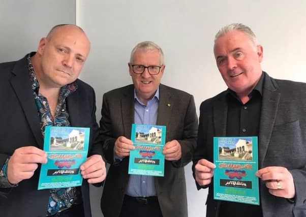 Kevin O'Neill, with fellow organiser Brian Neeson, and Fife MP Douglas Chapman, centre