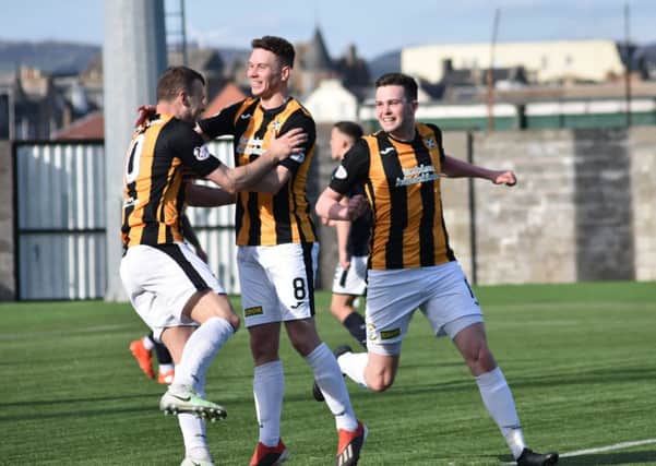 East Fife's celebrations after Kevin Smith's opener didn't last. Picture by Kenny Mackay.