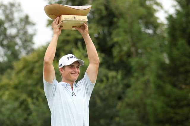 Northern Ireland Open Golf Championship at Galgorm Resort & Spa.
Winner of the Northern Ireland Open Calum Hill of Scotland. Picture by Peter Morrison/Presseye