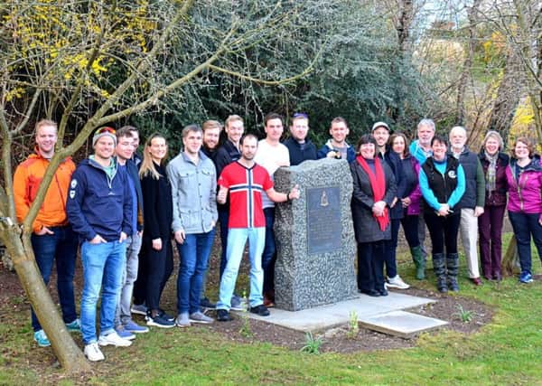 The group visited the commemorative stone. Pic: Garry's Photographs.