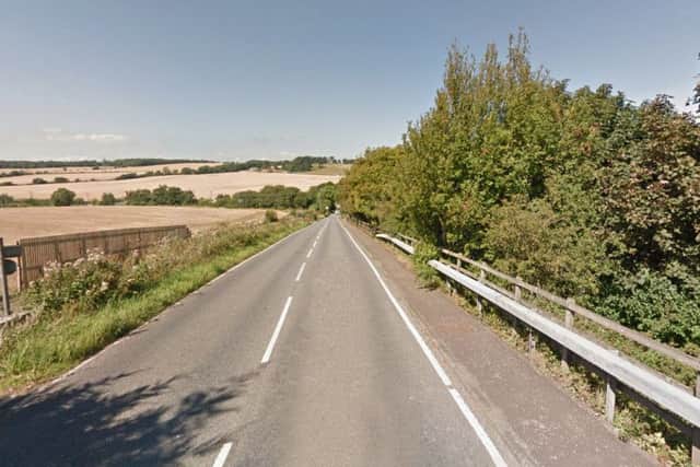 The back road out of Hillend was closed while police and ambulance servies dealt with the incident. Picture: Google