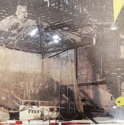 The scene at the Ice Arena after the fire