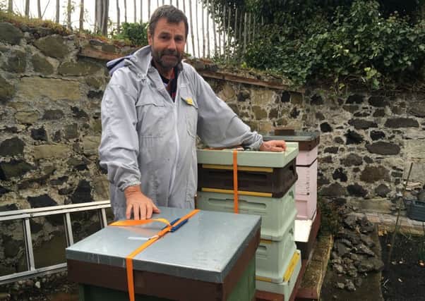 Brian Holmes - Aberdour beekeeper at his home  - April2019