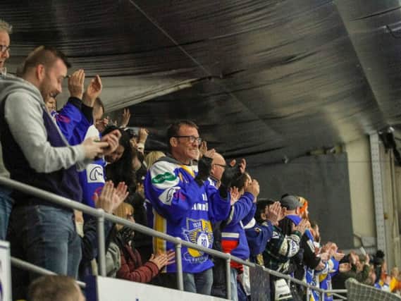 Fife Flyers fans at the play-off quarter-final against Nottingham Panthers last Saturday. Pic: Jillian McFarlane