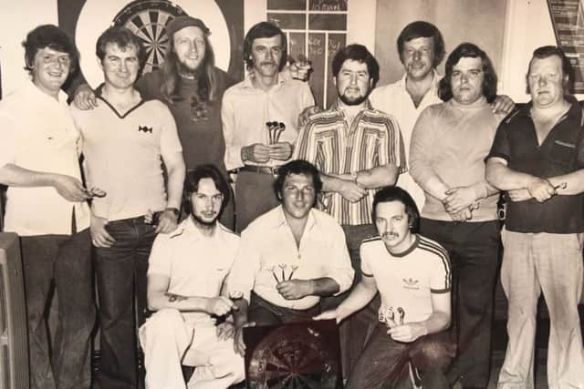Jocky Wilson in his first pub darts team, Alpha Bar Kirkcaldy