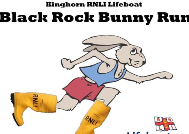 RNLI Kinghorn bunny run poster
