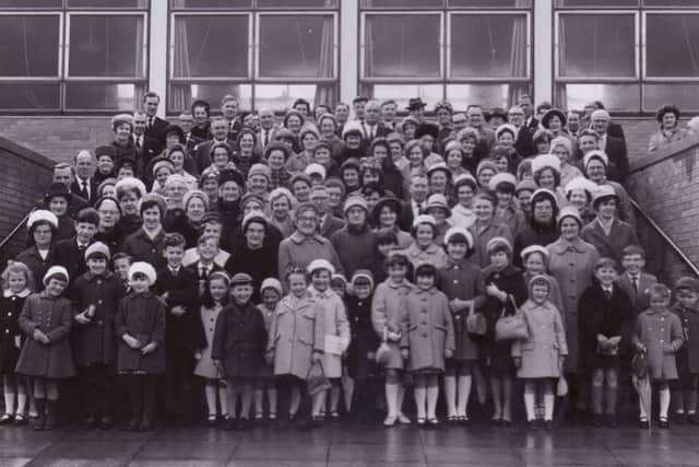 The original Torbain Church congregation at Torbain School in 1964