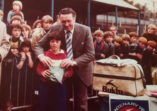 Jock Stein, Celtic manager,  at Stark 's Park,. Kirkcaldy in 1979